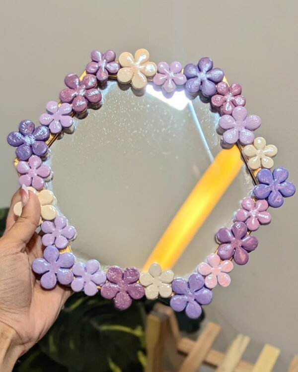 Purple Floral Mirror